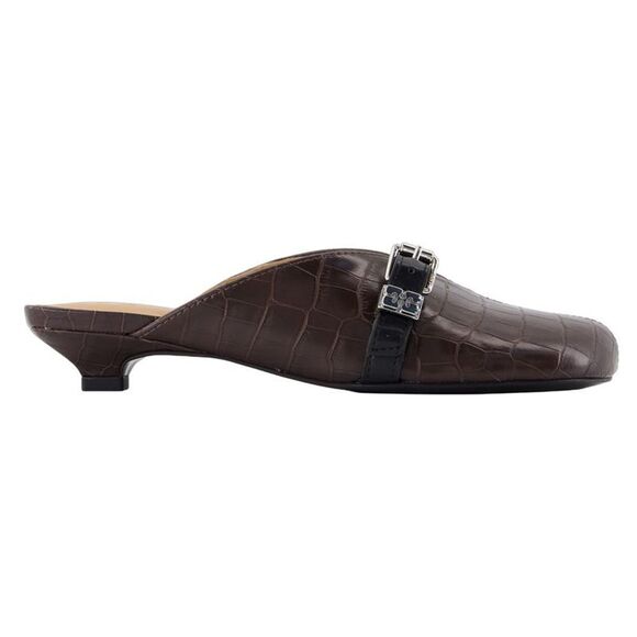 Sue Kitten Croco Sandals - Ganni - Synthetic - Brown - Picture 1 of 2